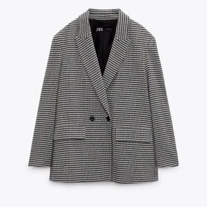 COPY - Oversized Zara blazer black and white -  size Small